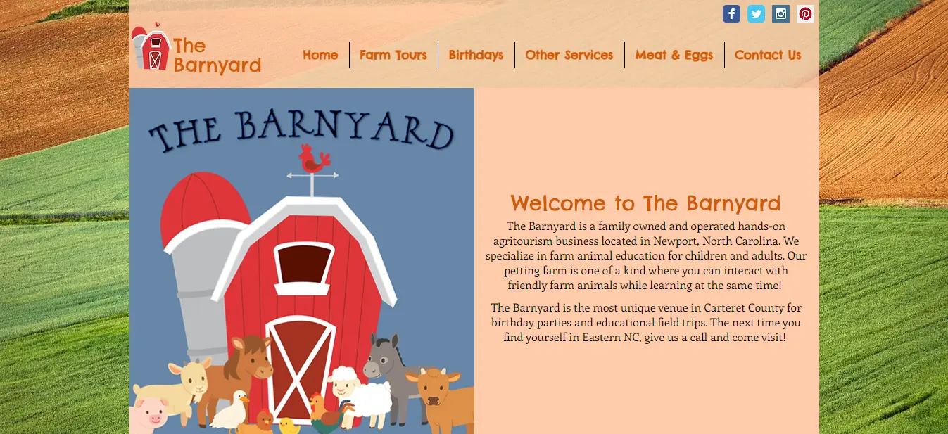 Screen shot of The Barnyard website